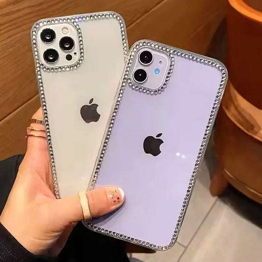 Luxury Clear TPU Diamond Case – Shockproof Transparent Phone Cover
