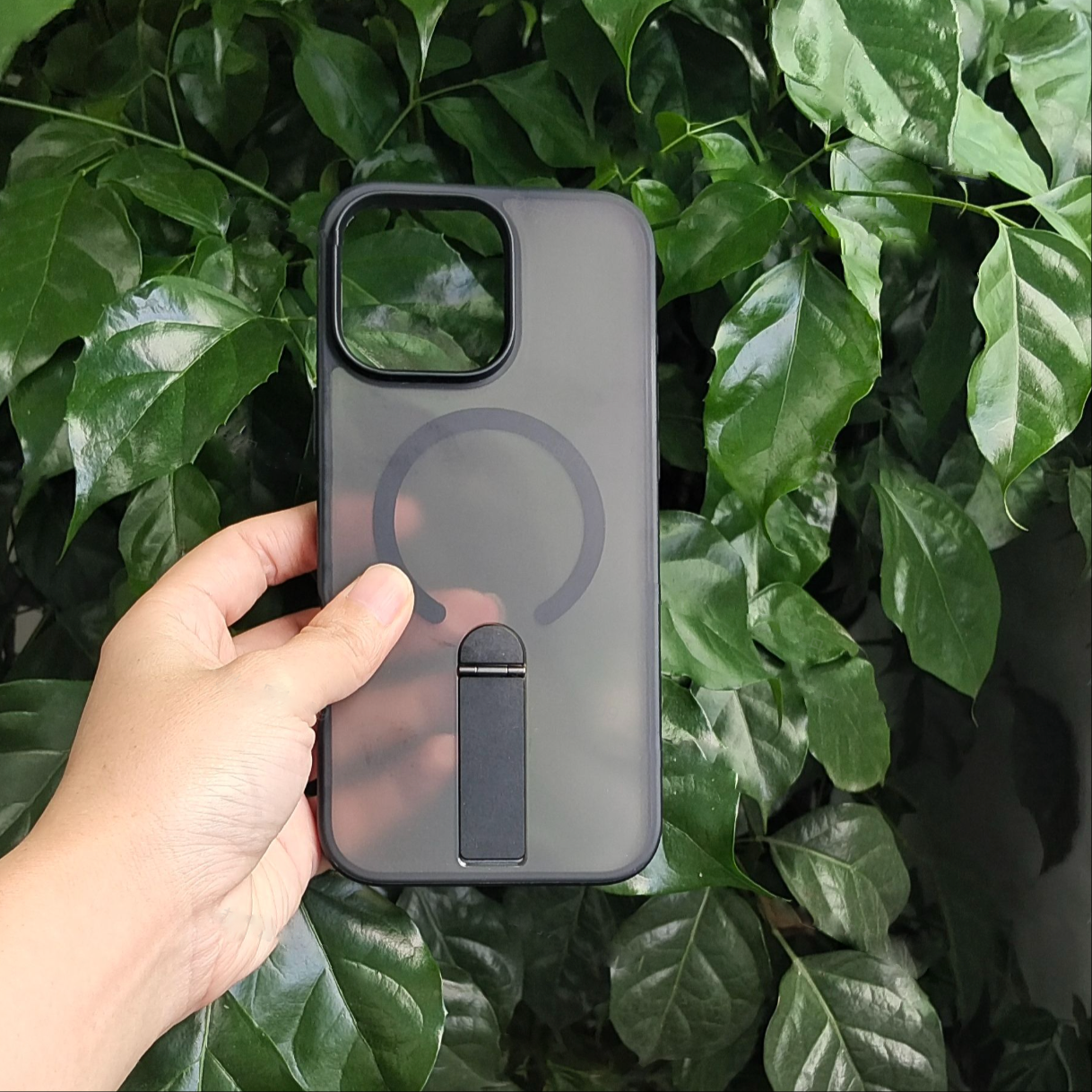 [🔥NEW]  Magnetic Stand Skin-Feel Phone Case – TPU+PC with Aluminum Alloy Kickstand & Strong 2300 Gauss Magnet
