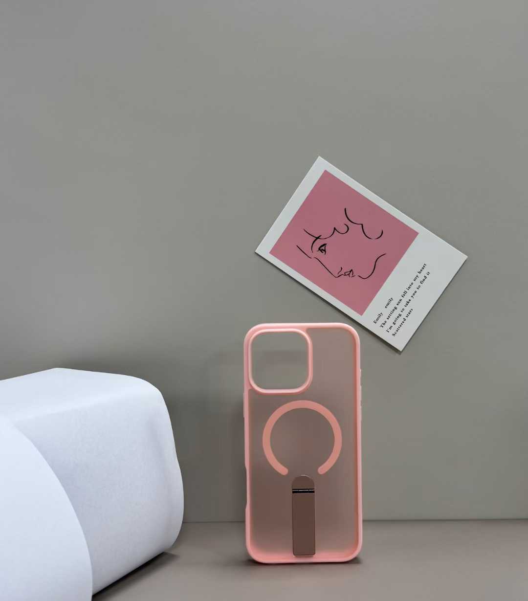 [🔥NEW]  Magnetic Stand Skin-Feel Phone Case – TPU+PC with Aluminum Alloy Kickstand & Strong 2300 Gauss Magnet