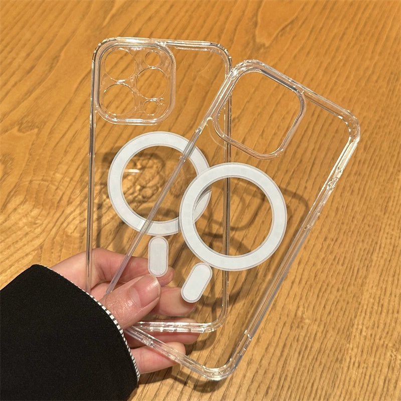 MagSafe Clear Acrylic Magnetic Case – Shockproof, Ultra Transparent, Perfect Fit