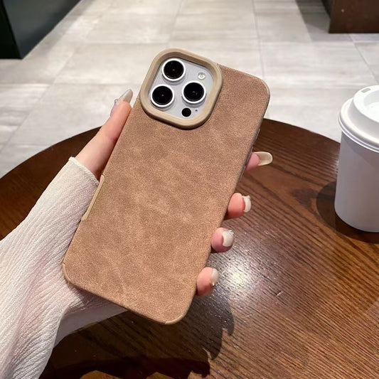 Luxury Leather TPU Phone Case with Full Protection & Raised Camera Guard – Anti-Stain, Slim Fit for iPhone